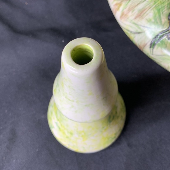 Vintage Artist Design hand painted and etched Ceramic Decanter with poppies - Picture 8 of 11